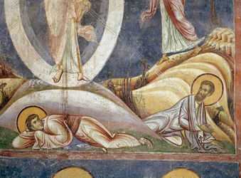 Apostoli Giovanni e Giacomo Dettaglio. Affresco della Trasfigurazione. 1164 Nerezi, Chiesa di San Clemente, Macedonia