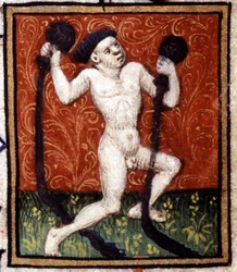 Acquario. Miniatura di un oroscopo. Manoscritto del XV secolo. Bibl. Trivulziana, Milano.