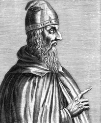 Aristotele (384-322 a.C.) filosofo greco, incisione francese