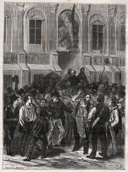 Armand Barbès, rivoluzionario francese (1809-1870) prima del suo arresto il 12 maggio 1839 - Incisione del 1882 in “Histoire de dix ans: 1830-1840” di Louis-Blanc (1811-1882)