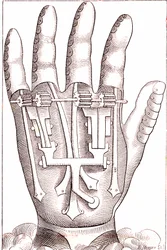 Protesi della mano artificiale del chirurgo anatomista francese Ambroise Paré