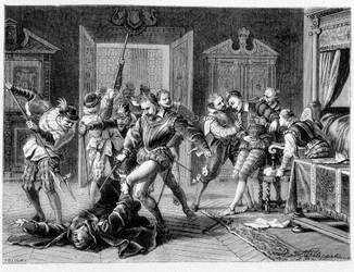 Assassinio di Enrico III (1551-1589) da parte di Jacques Clément nel 1589