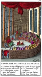 Assemblea del Concilio di Trento (1545-1563), incisione del 1706