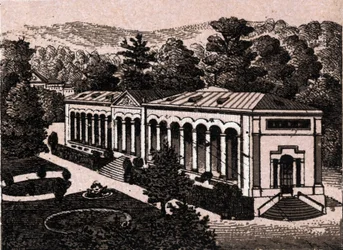 Baden Baden, Germania: vista della Colonnade. in "Il mondo illustra 168 vedute" Non datato (fine XIX secolo)