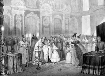 Battesimo del Granduca Nicola (futuro Nicola I) - incisione