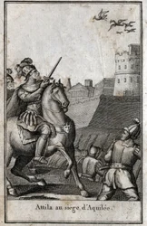 Invasioni barbariche - Attila (ca. 406-453), re degli Unni, durante l