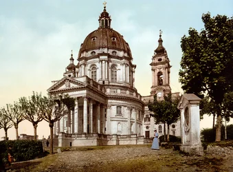 Basilica della Superga a Torino in Italia nel 1890