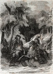 Battaglia tra Orlando e Ferragus - incisione del 1851 da 