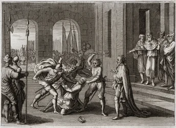 Bibbia di Royaumont, Antico Testamento: Agag risparmiato. Saul risparmiò, contro il comando di Dio, Agag re degli Amaleciti. Dio gli mostra la sua ira tramite Samuele, che riparò l