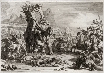Bibbia di Royaumont, Antico Testamento: Coraggio di Eleazaro. Il re seleucide Antioco V Eupatore, figlio dell