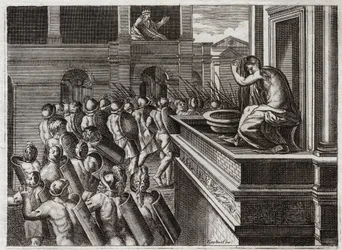 Bibbia di Royaumont, Antico Testamento: Crimine di Davide o Betsabea nel bagno. Davide vide Betsabea da lontano, la moglie di Uria l