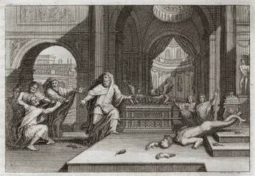 Bibbia di Royaumont, Antico Testamento: idolo di Dagon. Quando i Filistei posero l