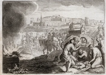 Bibbia di Royaumont, Antico Testamento: Oza colpito da Dio. Davide vuole riportare l