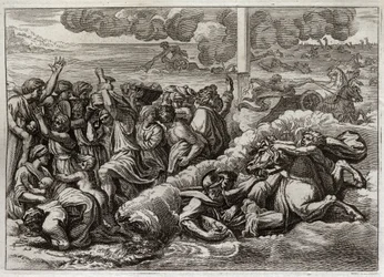 Bibbia di Royaumont, Antico Testamento: Il Faraone sommerso nel Mar Rosso. Il passaggio del Mar Rosso da parte di Mosè e degli Ebrei, annegando l