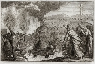 Bibbia di Royaumont, Antico Testamento: Punizione del Fuoco Celeste. Illustrazione del 1811