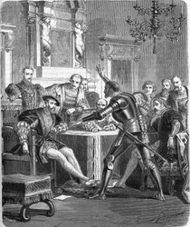 Blaise de Monluc (1502-1577), maresciallo di Francia alla corte di Francesco I. Incisione del XIX secolo.