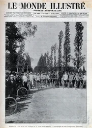 Bordeaux - la partenza della corsa Parigi-Bordeaux - copertina di "Le Monde Illustré" del 1895