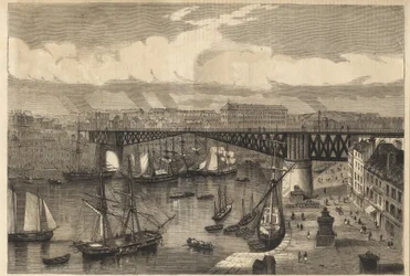 Brest - il grande ponte girevole nel 1864 - Ponte Nazionale - ponte girevole
