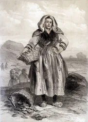 Pescatore di ostriche di Cancale - litografia