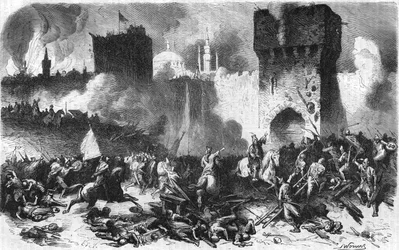 Cattura di Costantinopoli da parte di Maometto II il 29 maggio 1453.