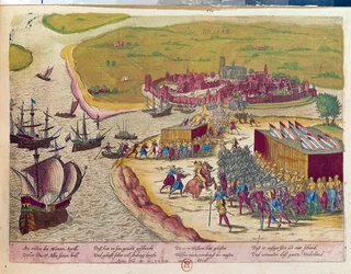 Cattura del forte di Brielle nel 1572 Olanda. Incisione del XVII secolo