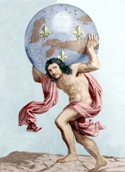 Caricatura di Colbert come Atlante (incisione)