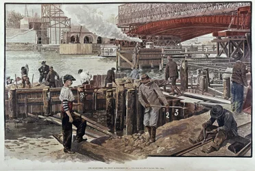 Cantiere del ponte Alessandro III - in “Le petit journal” 05/1899