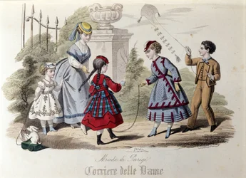 Moda dei bambini a Parigi nel 1866.