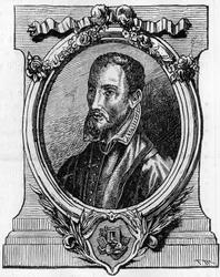 Christophe Plantin (1514-1589), stampatore di Anversa di origine francese. Incisione del XIX secolo