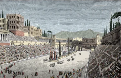 Circo Massimo a Roma con una corsa di carri