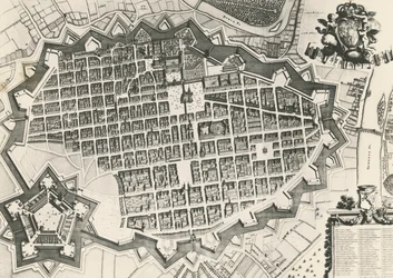 Mappa della città di Torino con la sua cittadella