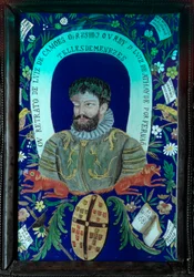 Raccolta di poesie del poeta portoghese Luis Vaz de Camoes (1525-1580) con ritratto decorato