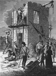 Costruzione di una stazione telegrafica nel 1793