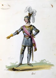 Costume per il personaggio di Tancredi disegnato da Gironi per l