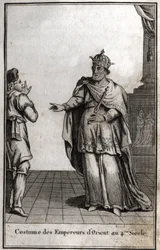 Costume degli imperatori orientali nel IV secolo. Incisione in 