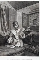 Costumi e ritratti: Seyd Moustafa Pasha ferito nella battaglia di Abouqyr (Aboukir) in 