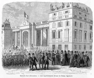 Colpo di Stato: arresto dei deputati al Municipio del 10° arrondissement di Parigi il 2 dicembre 1851.
