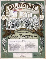 Copertina della partitura di "Suite di pezzi caratteristici per pianoforte a quattro mani" composta da Anton Rubinstein