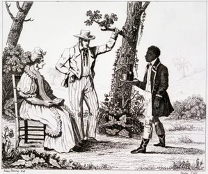 Creola della Martinica (domestica nera e una coppia di bianchi) - in “Picturesque France”, T.III