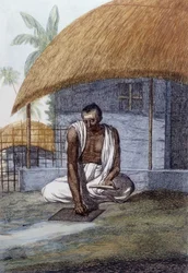 Cultura, civiltà e società indiana: ritratto di un astrologo, India.