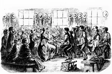 Danza degli Shakers. Incisione del XIX secolo