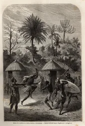 Danza dei Landines o Zulu caffri a Shoupanga (riva destra del fiume Zambeze)