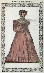 Demoiselle francese - in "Habits et effigies" di Jean Sulperius