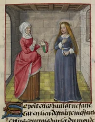 (dettaglio) la Vieille (la Duenna) e Bel Accueil (Benvenuto), da 