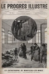 Disastro del pozzo Sainte Eugenie o disastro di Montceau-les-Mines in Borgogna nel 1895 - incisione in "Le Progrès illustré" del 1895