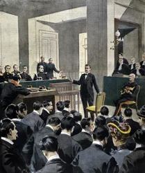 Caso Dreyfus: testimonianza del tenente colonnello Georges Picquart (1854-1914) al processo dello scrittore Emile Zola (a seguito della lettera J