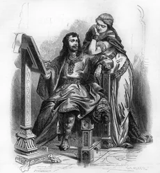 Eginardo (Einhard, Einhart, Einard, 775-840) storico del periodo carolingio con Emma (Imma) sua moglie.