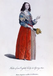 Donna inglese in abito primaverile nel 1641