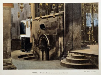 Ingresso della grotta della natività a Betlemme, fine XIX secolo