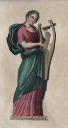Erato, Musa del Canto e della Poesia - incisione da 